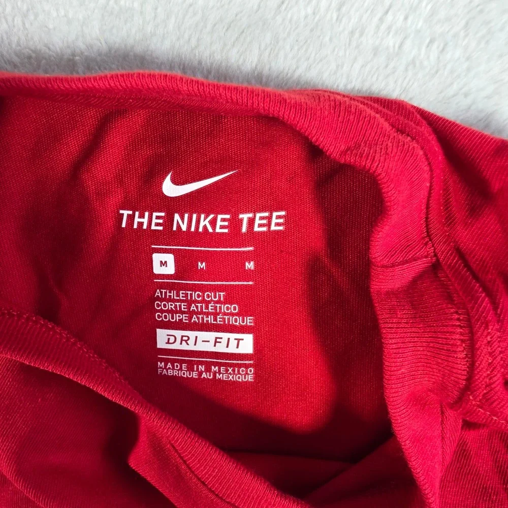Nike Men M Dri-FIT Cotton Blend Red‎ Short Sleeve Training T-Shirt BQ5231-687